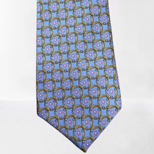Faberge 100% Silk Tie Handmade in USA Blue/Gold Old Money